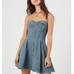 Strapless Denim Dress
